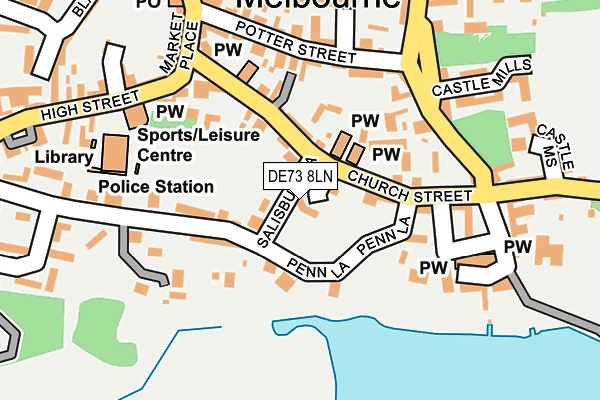 DE73 8LN map - OS OpenMap – Local (Ordnance Survey)