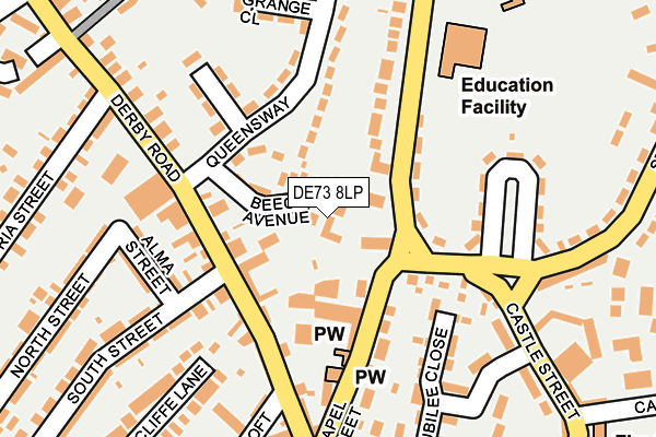 DE73 8LP map - OS OpenMap – Local (Ordnance Survey)