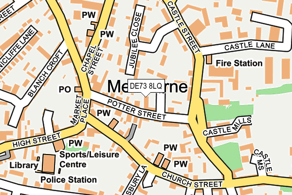 DE73 8LQ map - OS OpenMap – Local (Ordnance Survey)