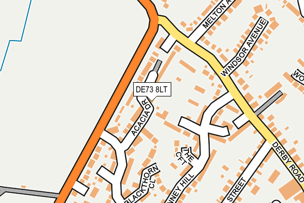 DE73 8LT map - OS OpenMap – Local (Ordnance Survey)