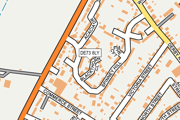 DE73 8LY map - OS OpenMap – Local (Ordnance Survey)