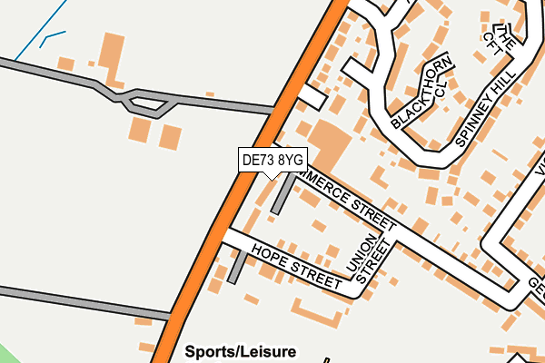 DE73 8YG map - OS OpenMap – Local (Ordnance Survey)