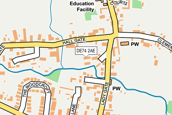 DE74 2AE map - OS OpenMap – Local (Ordnance Survey)