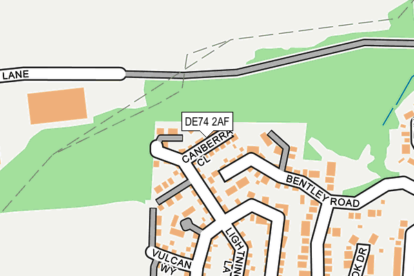 DE74 2AF map - OS OpenMap – Local (Ordnance Survey)