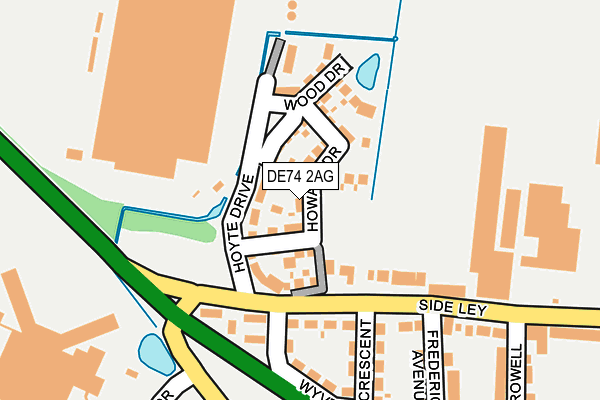 DE74 2AG map - OS OpenMap – Local (Ordnance Survey)
