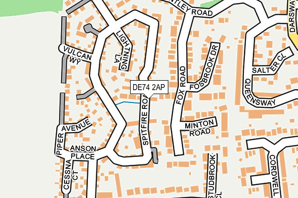 DE74 2AP map - OS OpenMap – Local (Ordnance Survey)