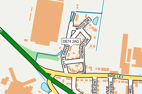 DE74 2AQ map - OS OpenMap – Local (Ordnance Survey)