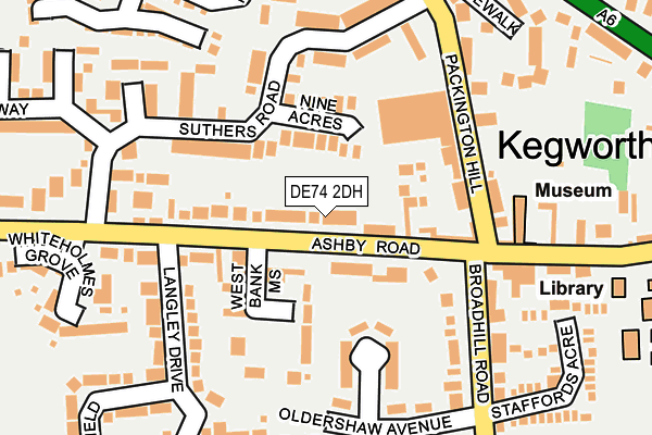 DE74 2DH map - OS OpenMap – Local (Ordnance Survey)