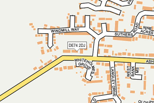 DE74 2DJ map - OS OpenMap – Local (Ordnance Survey)
