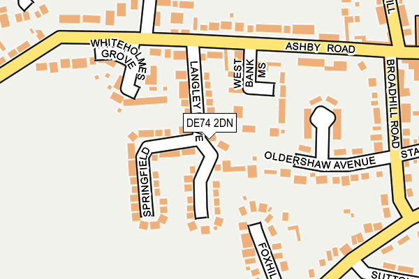 DE74 2DN map - OS OpenMap – Local (Ordnance Survey)