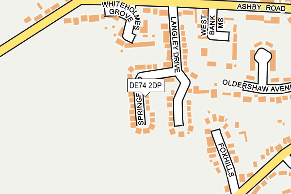 DE74 2DP map - OS OpenMap – Local (Ordnance Survey)
