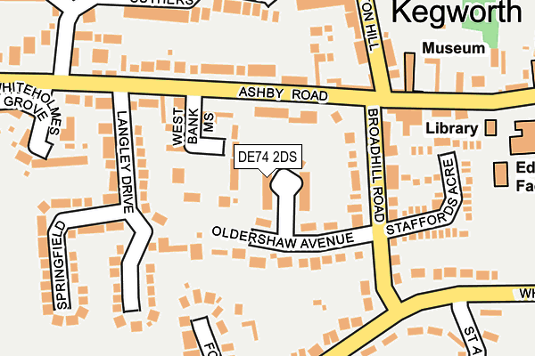 DE74 2DS map - OS OpenMap – Local (Ordnance Survey)