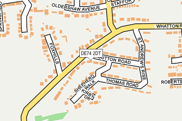 DE74 2DT map - OS OpenMap – Local (Ordnance Survey)