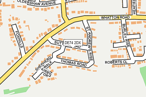 DE74 2DX map - OS OpenMap – Local (Ordnance Survey)
