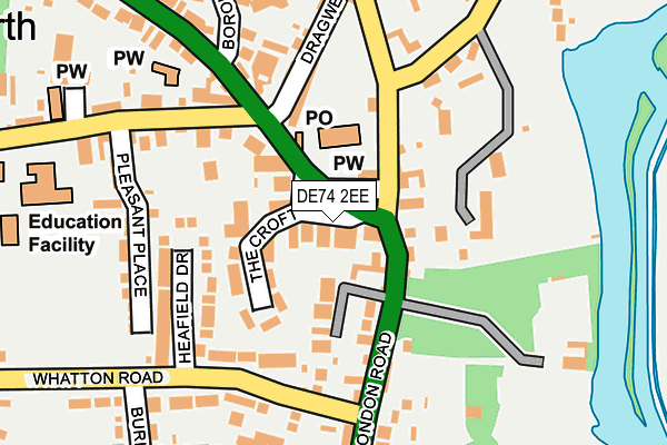 DE74 2EE map - OS OpenMap – Local (Ordnance Survey)