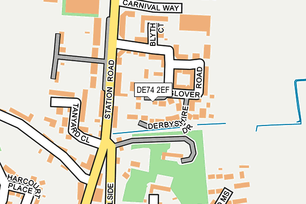 DE74 2EF map - OS OpenMap – Local (Ordnance Survey)