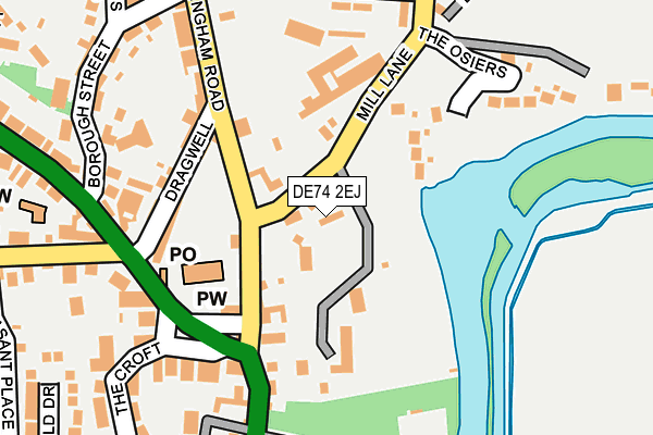 DE74 2EJ map - OS OpenMap – Local (Ordnance Survey)