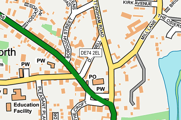 DE74 2EL map - OS OpenMap – Local (Ordnance Survey)