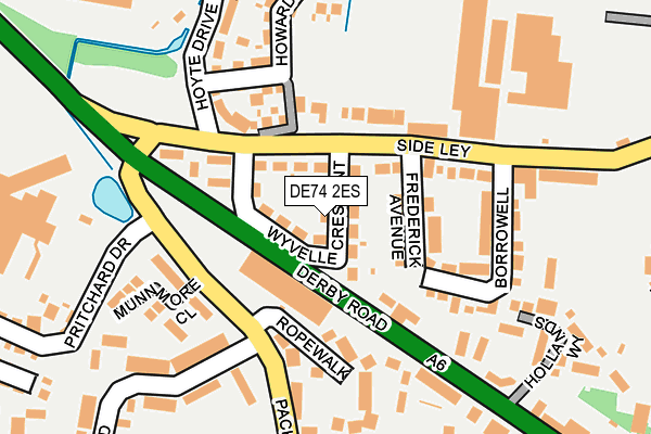 DE74 2ES map - OS OpenMap – Local (Ordnance Survey)