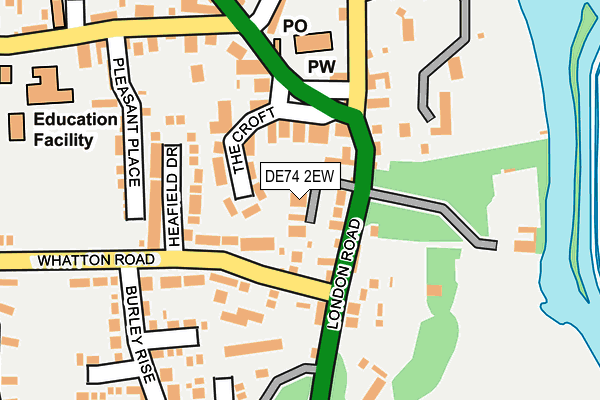 DE74 2EW map - OS OpenMap – Local (Ordnance Survey)
