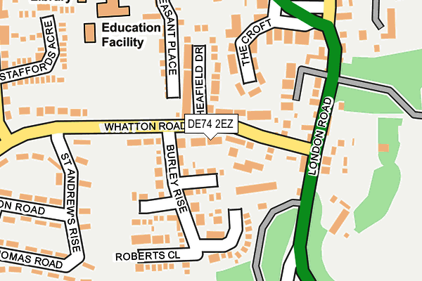 DE74 2EZ map - OS OpenMap – Local (Ordnance Survey)