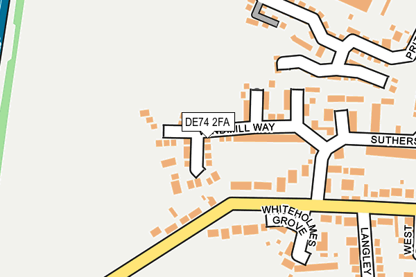 DE74 2FA map - OS OpenMap – Local (Ordnance Survey)