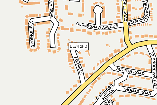 DE74 2FD map - OS OpenMap – Local (Ordnance Survey)