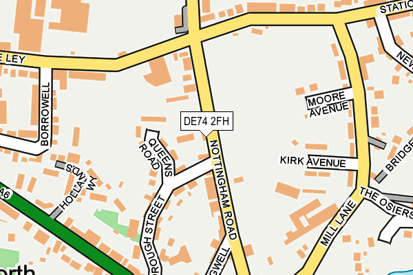DE74 2FH map - OS OpenMap – Local (Ordnance Survey)