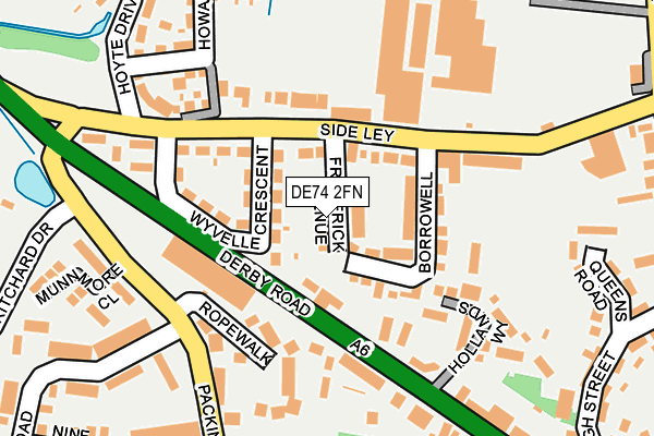 DE74 2FN map - OS OpenMap – Local (Ordnance Survey)