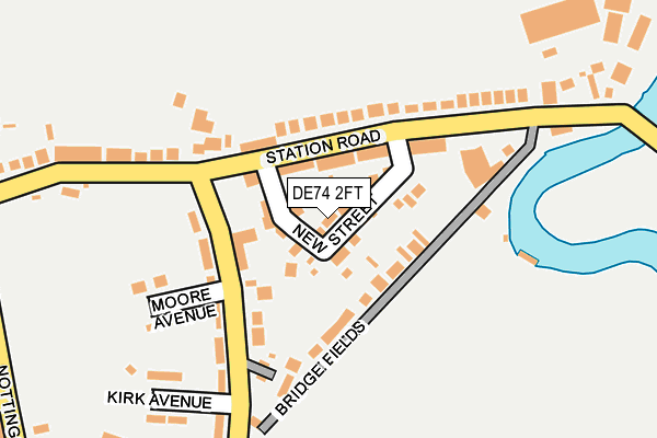 DE74 2FT map - OS OpenMap – Local (Ordnance Survey)