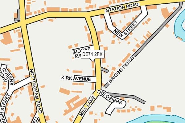 DE74 2FX map - OS OpenMap – Local (Ordnance Survey)