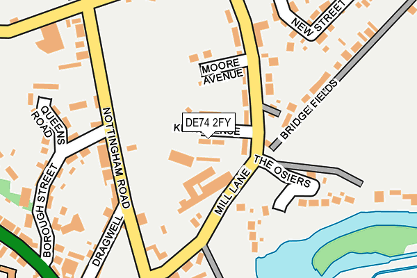 DE74 2FY map - OS OpenMap – Local (Ordnance Survey)