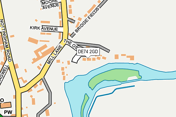 DE74 2GD map - OS OpenMap – Local (Ordnance Survey)