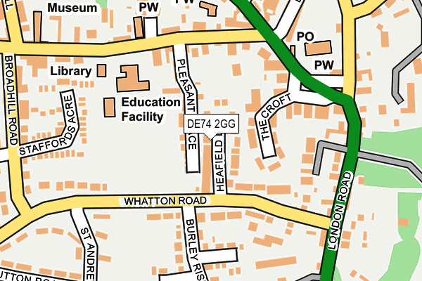 DE74 2GG map - OS OpenMap – Local (Ordnance Survey)