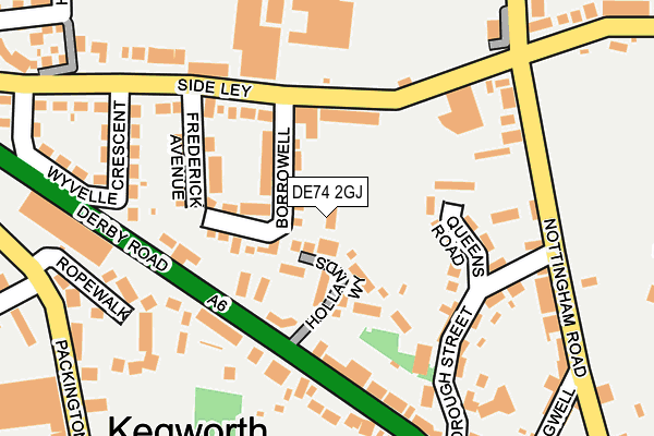 DE74 2GJ map - OS OpenMap – Local (Ordnance Survey)