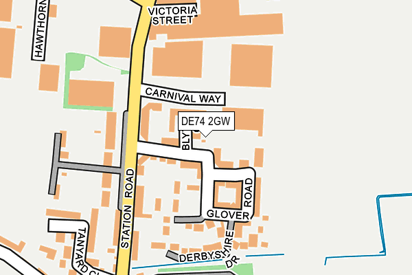 DE74 2GW map - OS OpenMap – Local (Ordnance Survey)