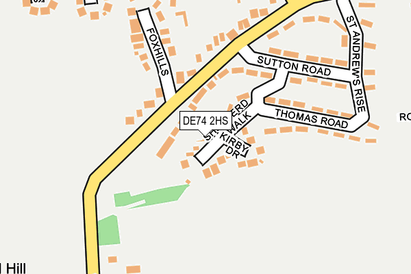 DE74 2HS map - OS OpenMap – Local (Ordnance Survey)