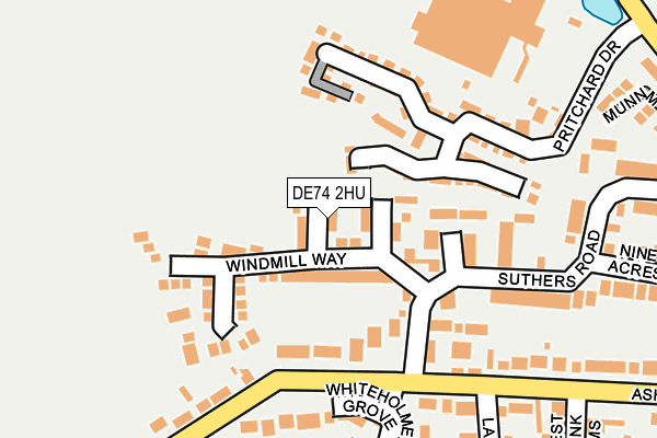 DE74 2HU map - OS OpenMap – Local (Ordnance Survey)