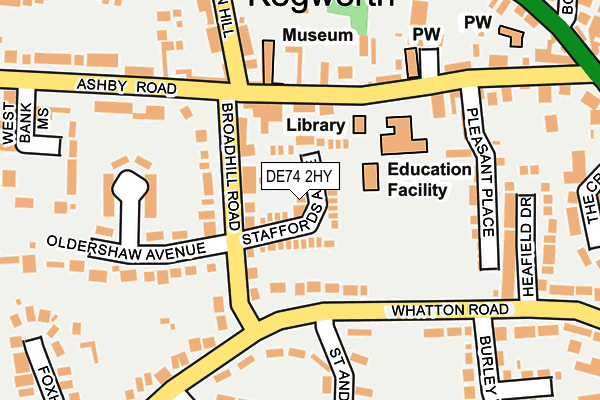 DE74 2HY map - OS OpenMap – Local (Ordnance Survey)