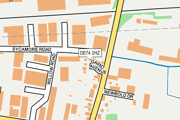 DE74 2HZ map - OS OpenMap – Local (Ordnance Survey)