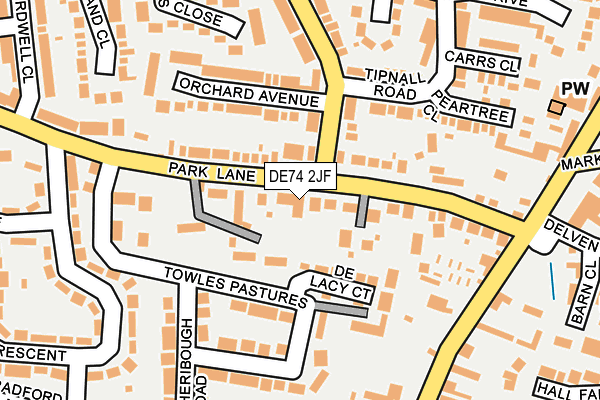 DE74 2JF map - OS OpenMap – Local (Ordnance Survey)