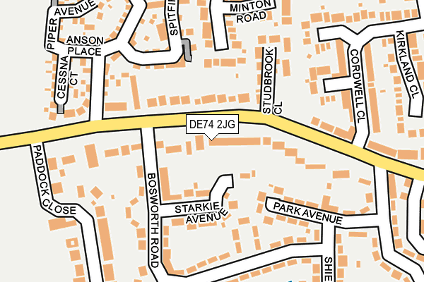 DE74 2JG map - OS OpenMap – Local (Ordnance Survey)