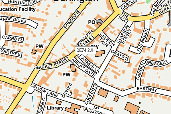 DE74 2JH map - OS OpenMap – Local (Ordnance Survey)