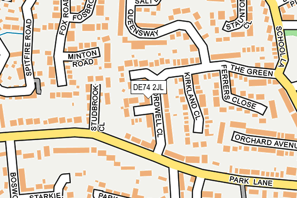 DE74 2JL map - OS OpenMap – Local (Ordnance Survey)