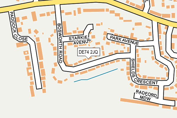 DE74 2JQ map - OS OpenMap – Local (Ordnance Survey)