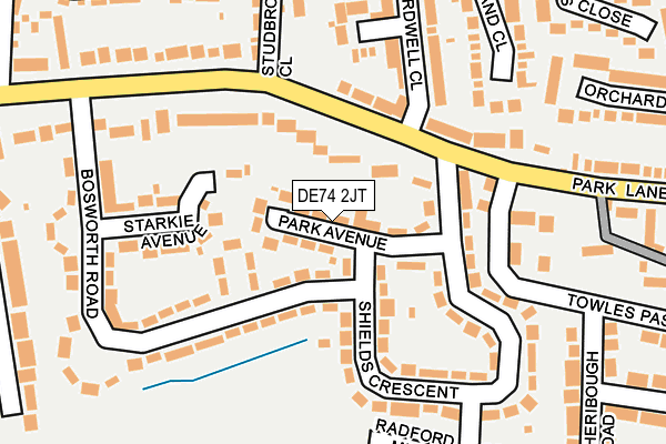 DE74 2JT map - OS OpenMap – Local (Ordnance Survey)
