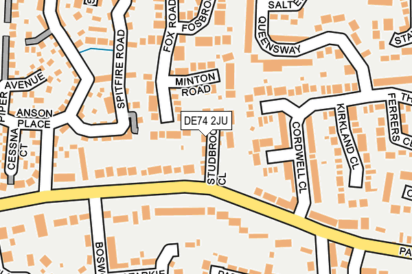 DE74 2JU map - OS OpenMap – Local (Ordnance Survey)