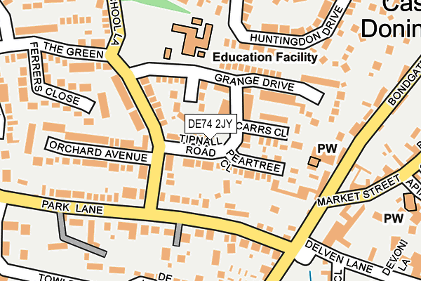 DE74 2JY map - OS OpenMap – Local (Ordnance Survey)