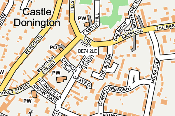 DE74 2LE map - OS OpenMap – Local (Ordnance Survey)