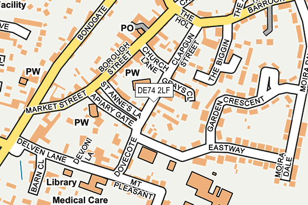 DE74 2LF map - OS OpenMap – Local (Ordnance Survey)